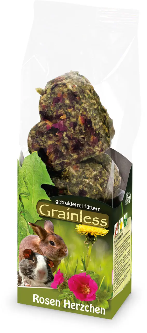 JR FARM Delicatesa pentru rozatoare, Inimioare din trandafiri 105g