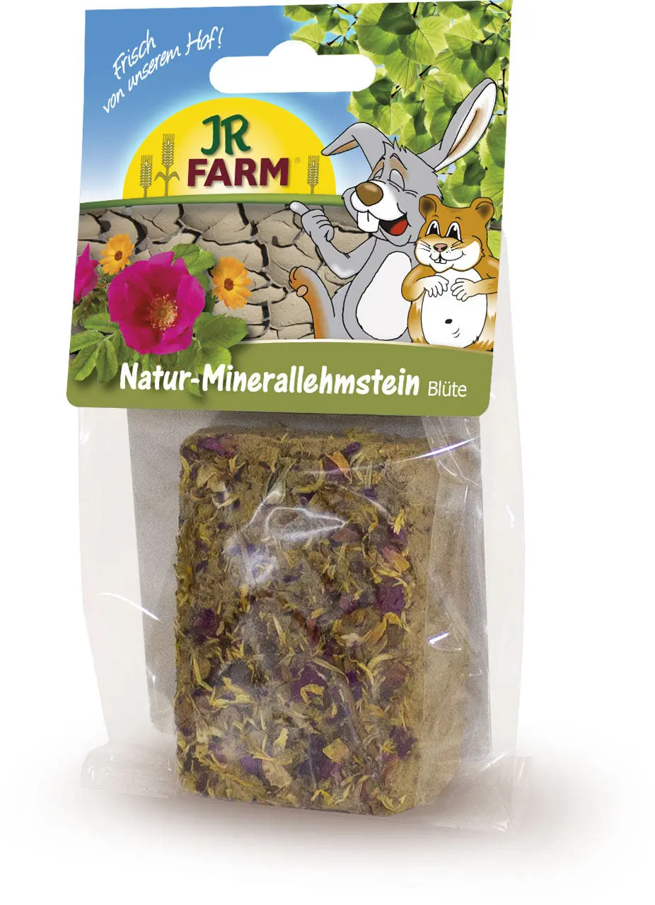JR FARM Piatra de argila cu flori, pentru rozatoare si iepuri pitici 100g