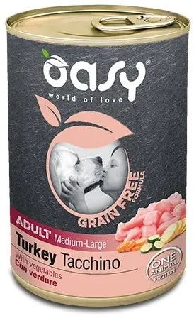 OASY Conserva pentru caini, Medium/Large, Curcan, fara cereale 400g