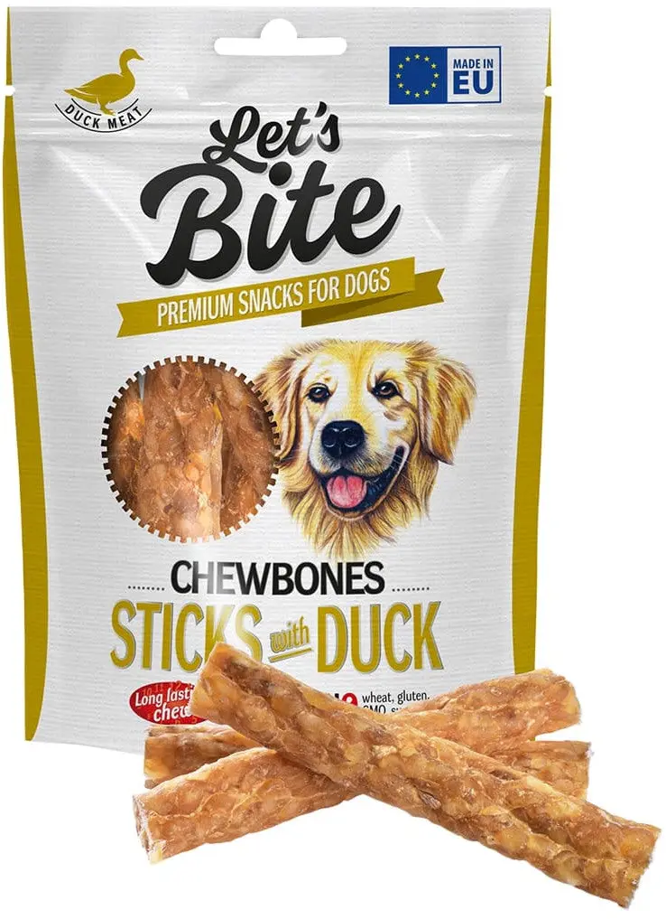 Lets Bite Chewbones - recompense pentru caini, sticks cu Rata 120g