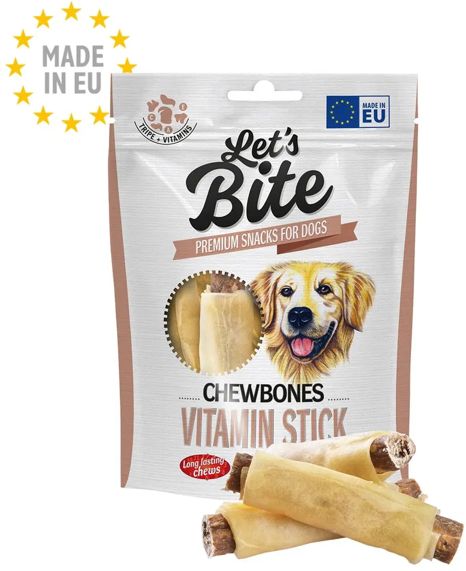 Lets Bite Chewbones - recompense pentru caini, sticks cu Vitamine 150g