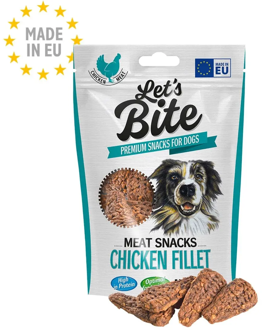 Let's Bite Meat Snacks - recompense pentru caini, file cu Pui