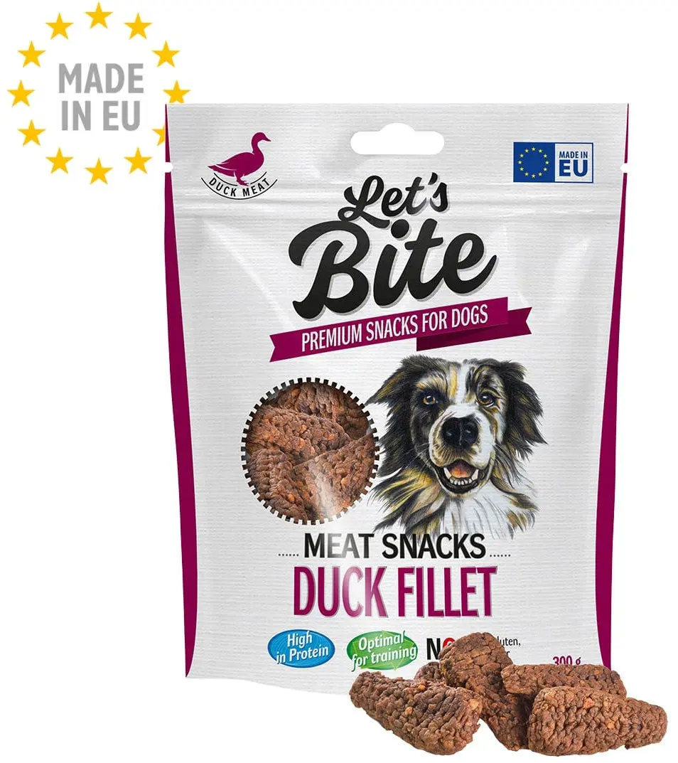 Let's Bite Meat Snacks - recompense pentru caini, file cu Rata