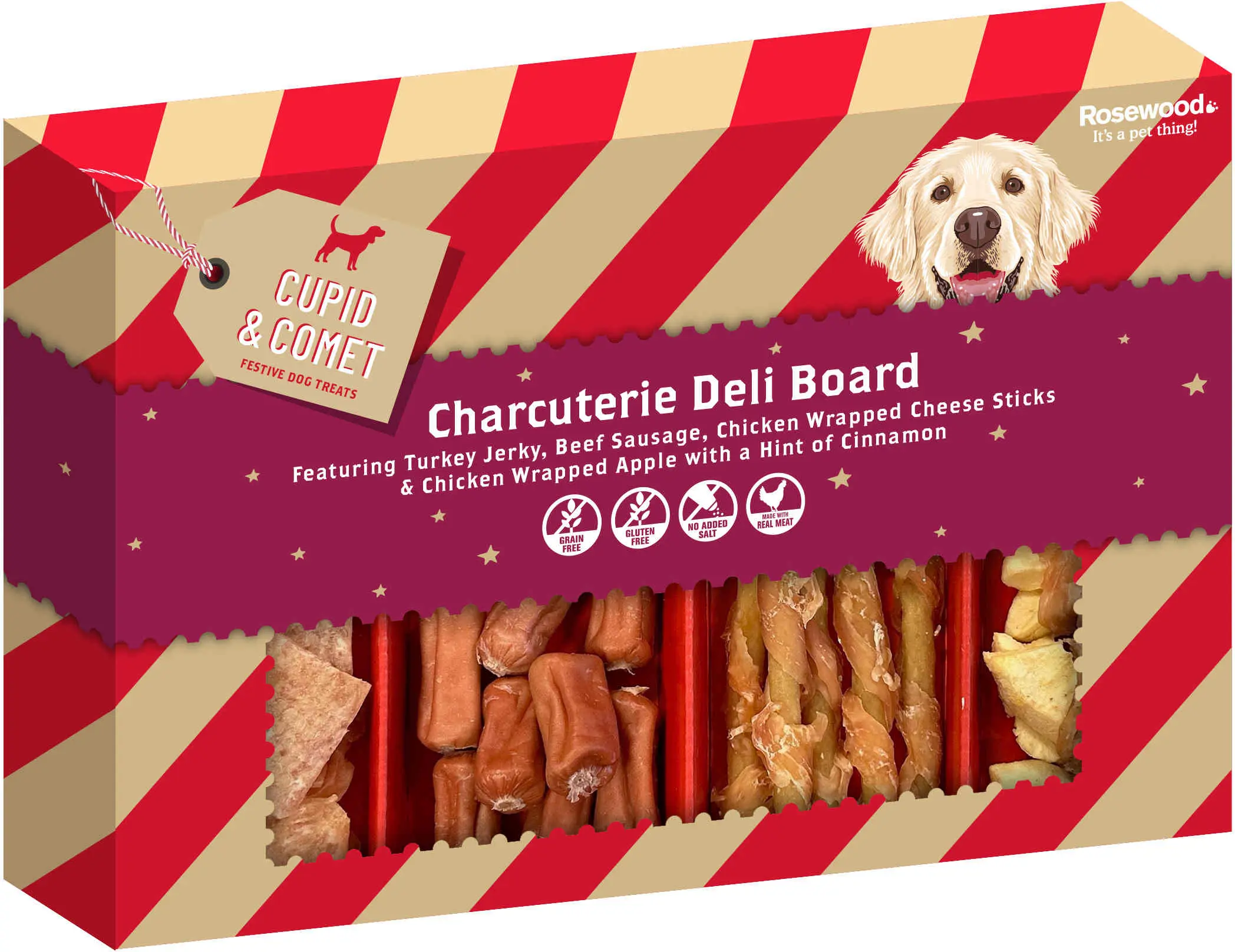 ROSEWOOD Recompensa pentru caini, Vita/Rata/Pui, editie speciala de Craciun 200g