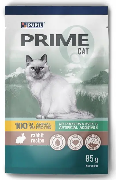 PUPIL PRIME Plic, Hrana umeda pentru pisici, cu Iepure 85g