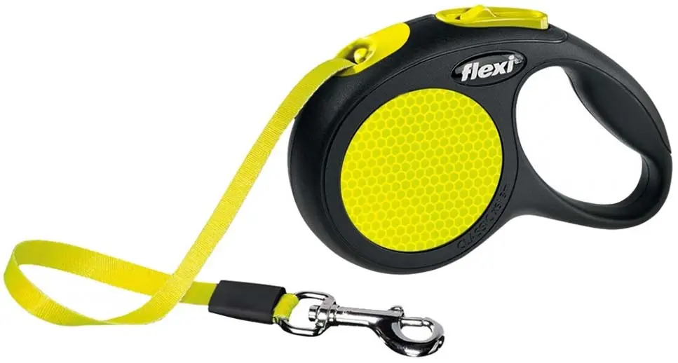 FLEXI Lesa retractabila NEW NEON cu banda, Negru