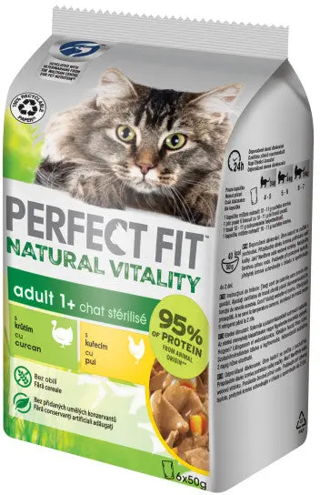 PERFECT FIT MULTIPACK Hrana umeda pentru pisici, cu Pui si Curcan 6x50g