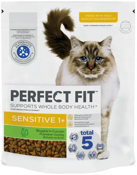PERFECT FIT Hrana uscata de Curcan pentru pisici sensibile 750 g