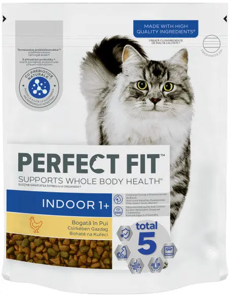 PERFECT FIT INDOOR, Hrana uscata cu Pui pentru pisici 750g