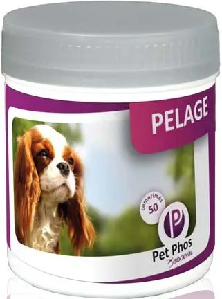 PET PHOS Special Pelage Supliment vitamino-mineral pentru caini, 50 tablete