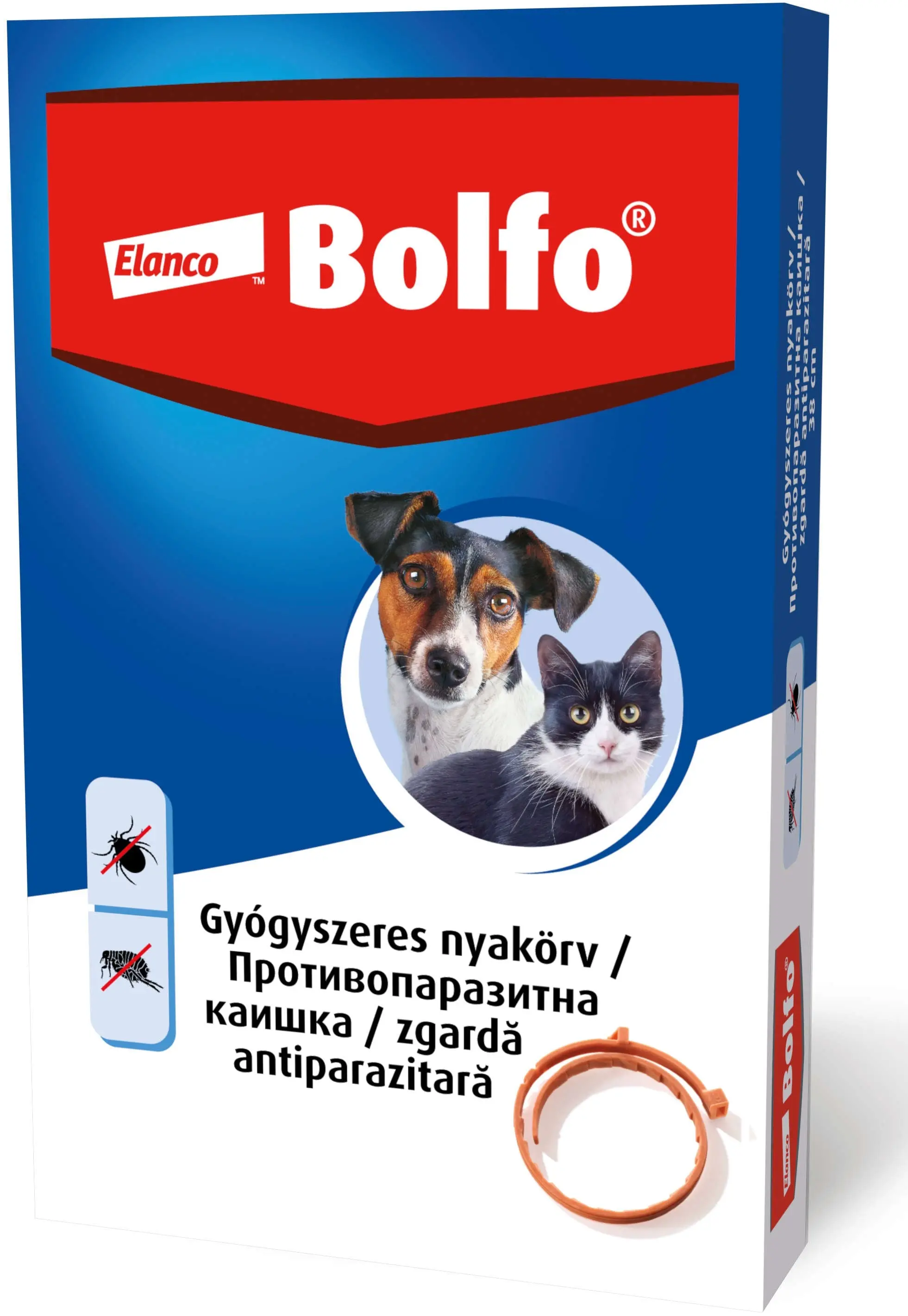 BOLFO Zgarda antiparazitara pentru caini/pisici, 38cm