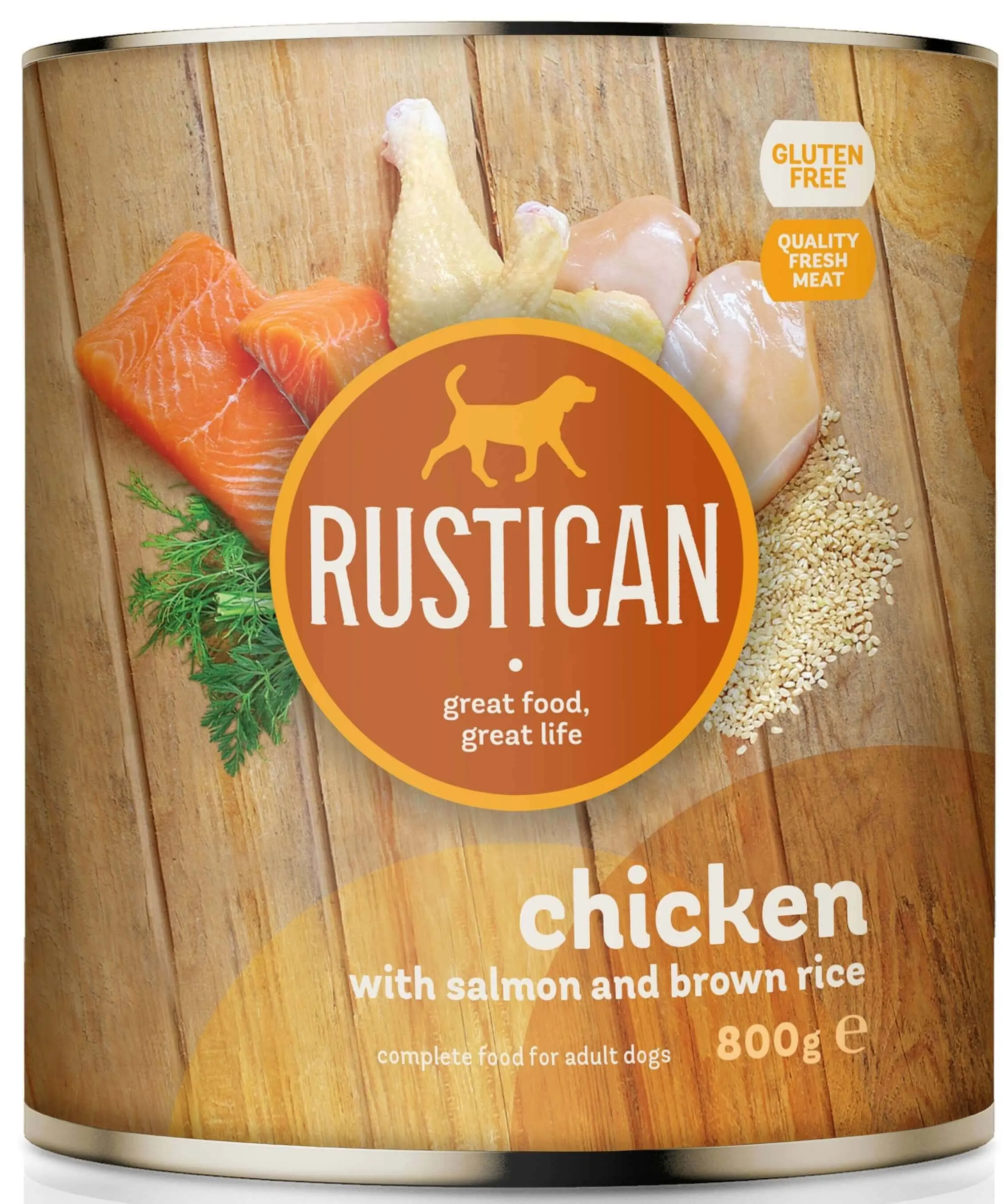 RUSTICAN Pui si Somon cu Orez Brun