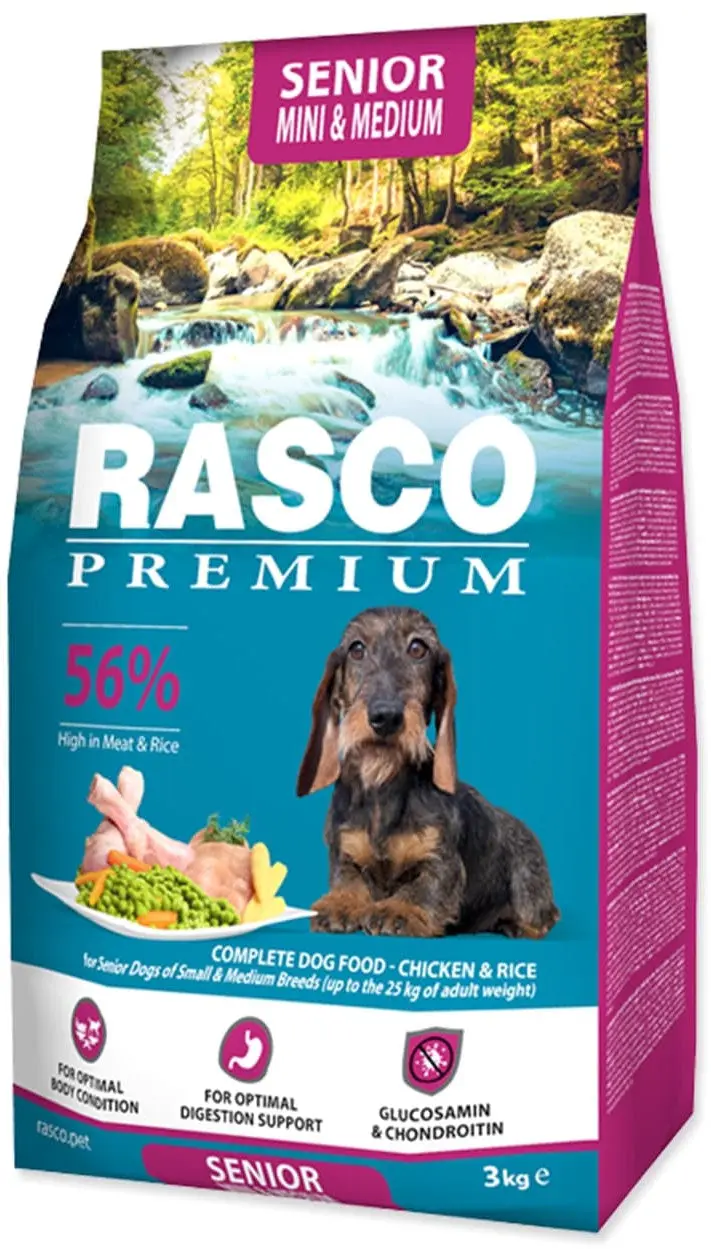 RASCO Premium SENIOR Mini & Medium, cu Pui si Orez 3kg