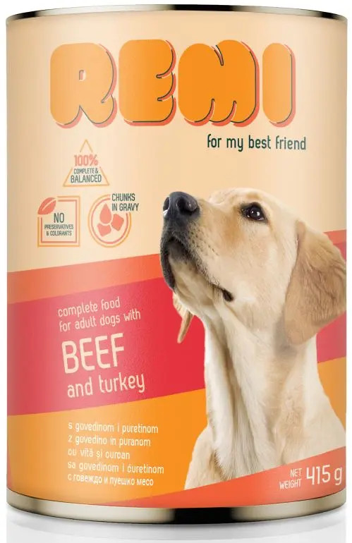 REMI Conserva pentru caini, cu Vita si Curcan