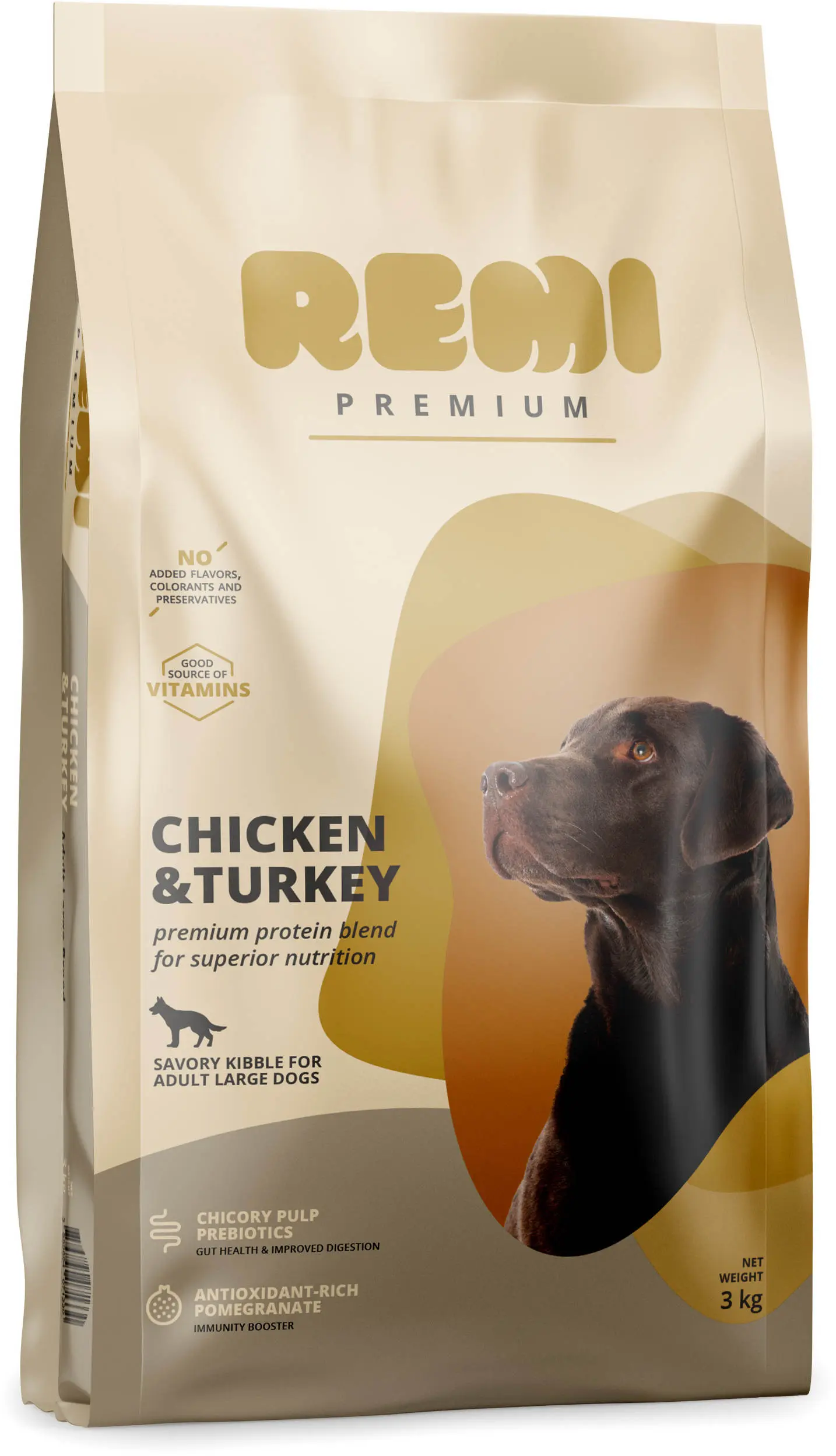 REMI Premium Adult Large, cu Pui si Curcan 3kg