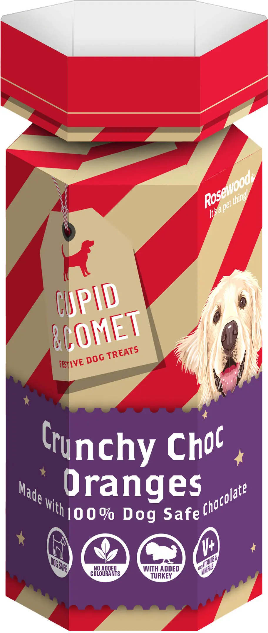 ROSEWOOD Recompensa pentru caini, biscuiti cu portocale, editie Craciun 100g