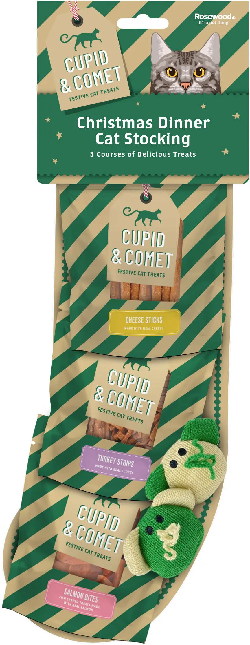 ROSEWOOD Sosetuta pentru pisici, recompense si jucarie, editie de Craciun 150g