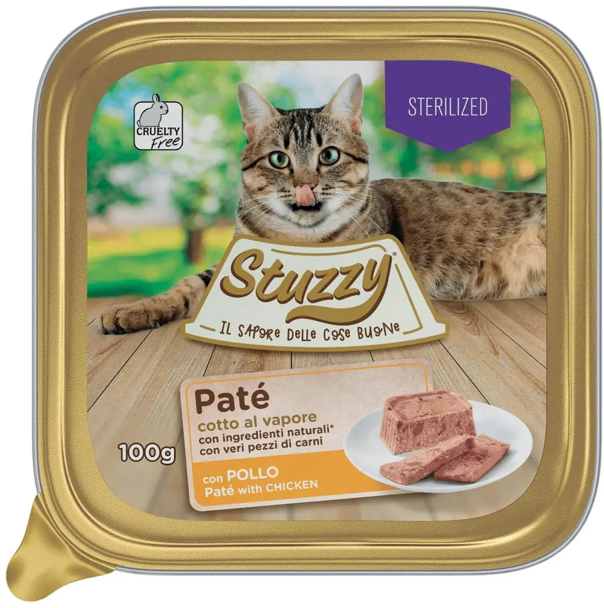 STUZZY Cat Pate pentru pisici sterilizate, cu Pui 100g