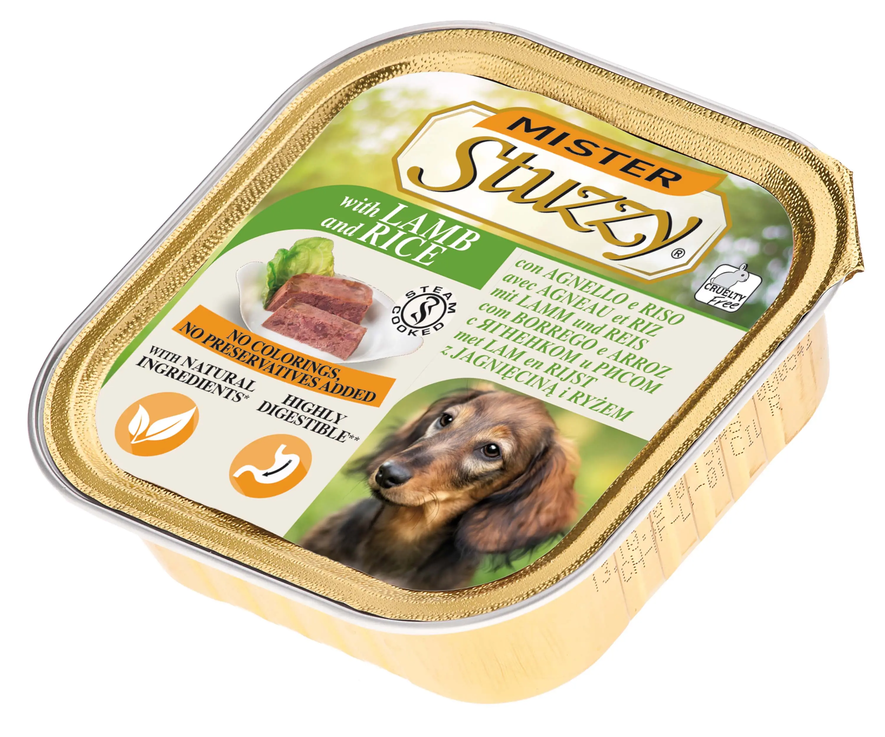 STUZZY Dog Pate pentru caini, cu Miel si Orez 150g