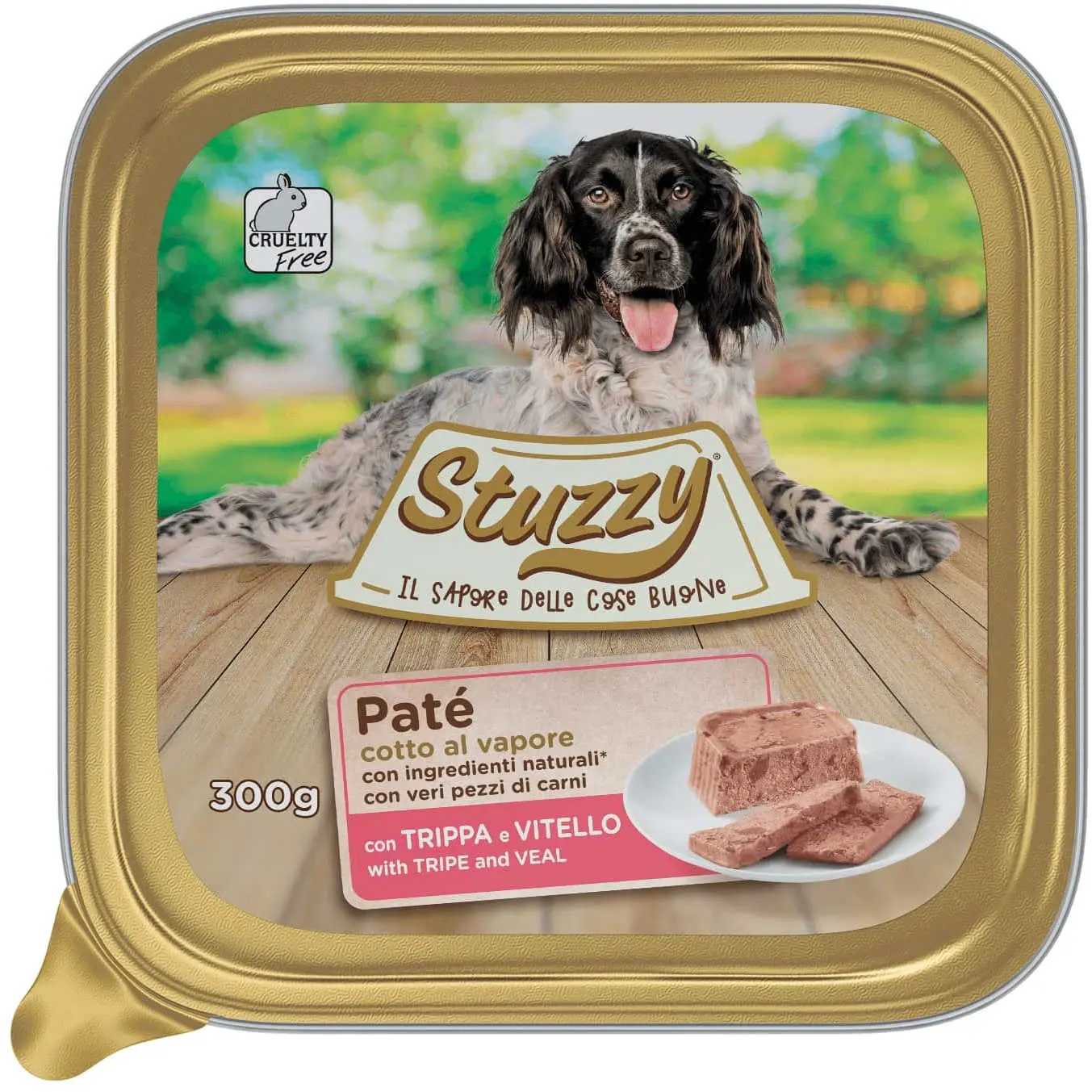 STUZZY Dog Pate pentru caini, cu Vitel si Burta de vita 300g