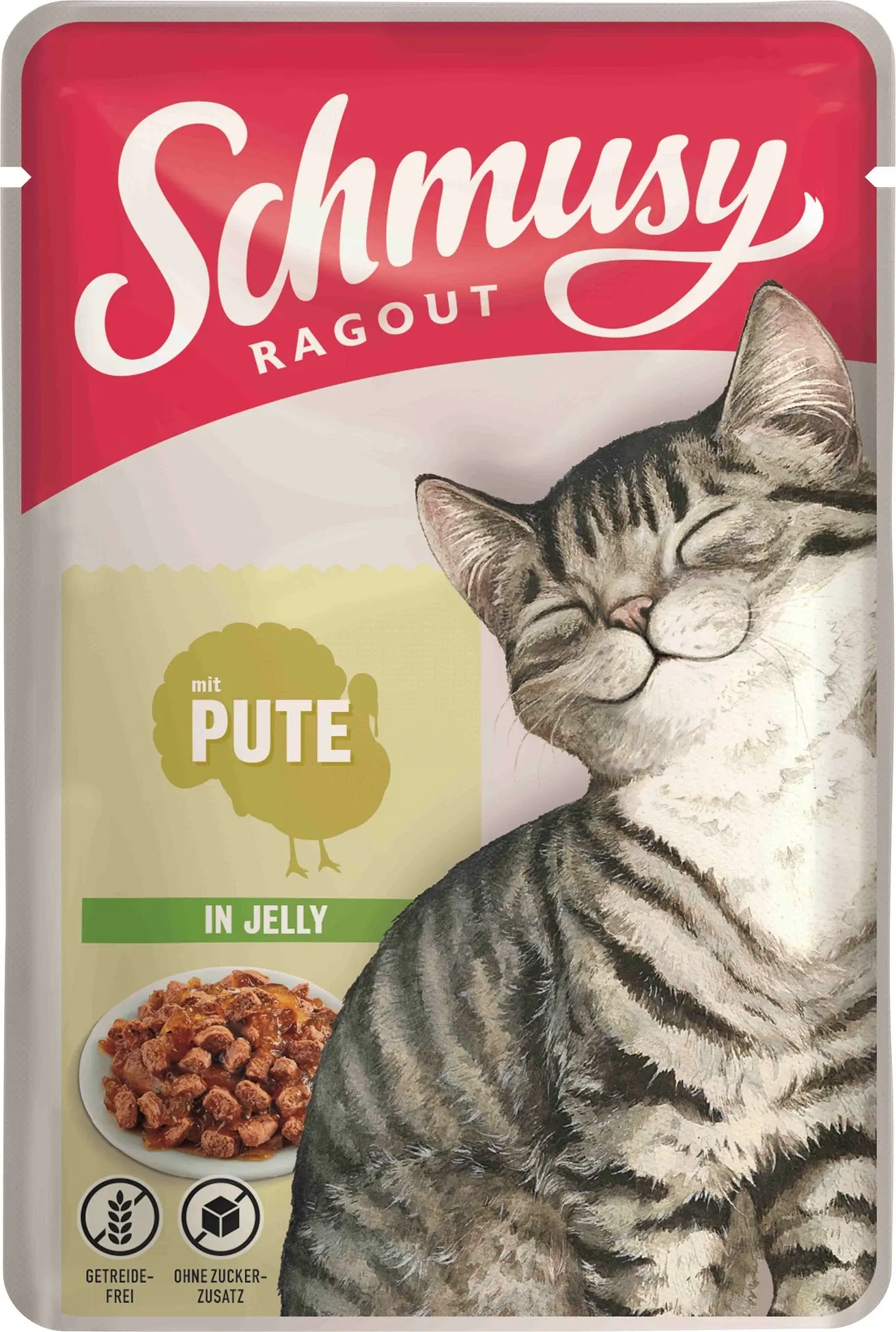 SCHMUSY Ragout Plic pentru pisici, Curcan in gelatina 100g