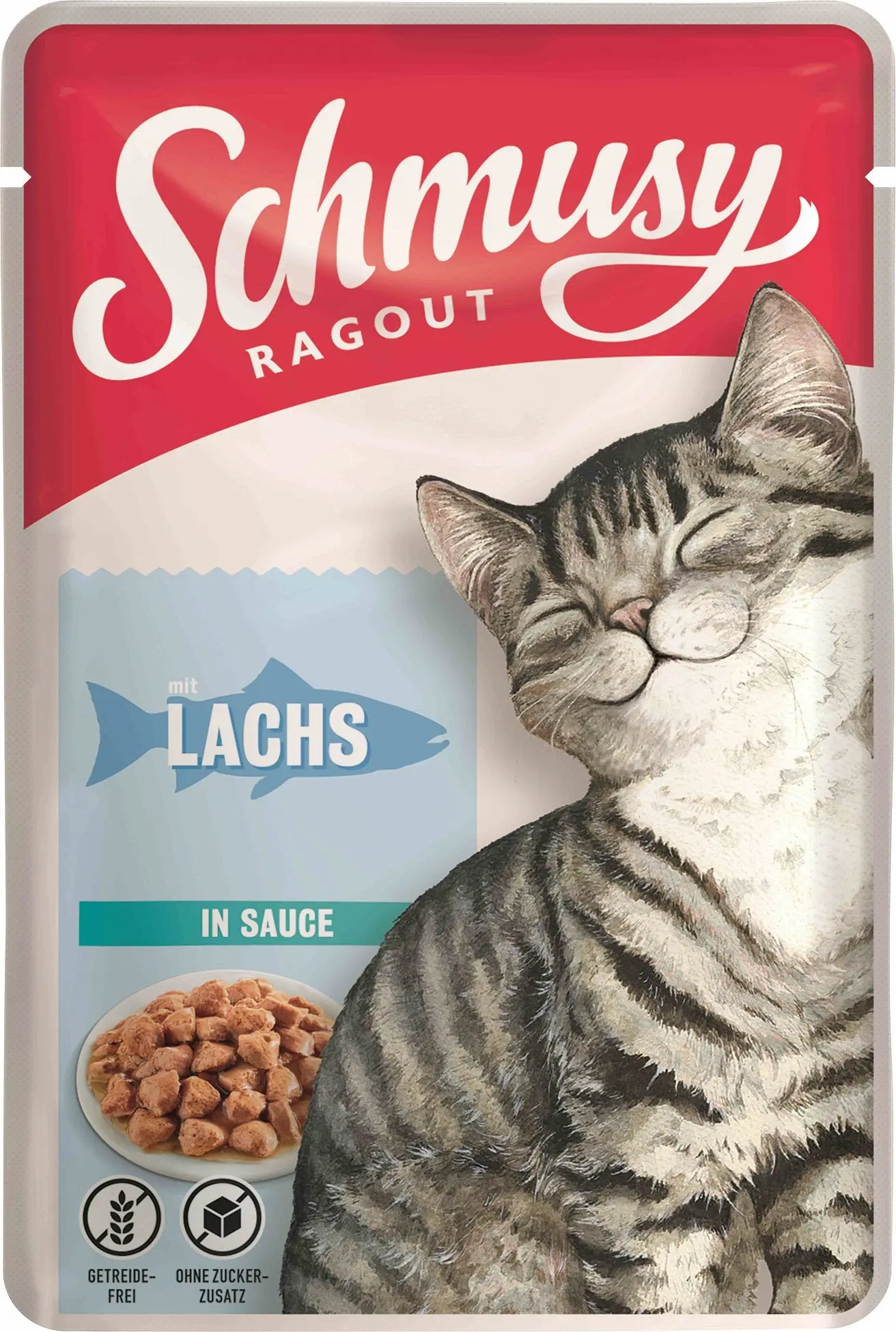 SCHMUSY Ragout Plic pentru pisici, Somon in sos 100g