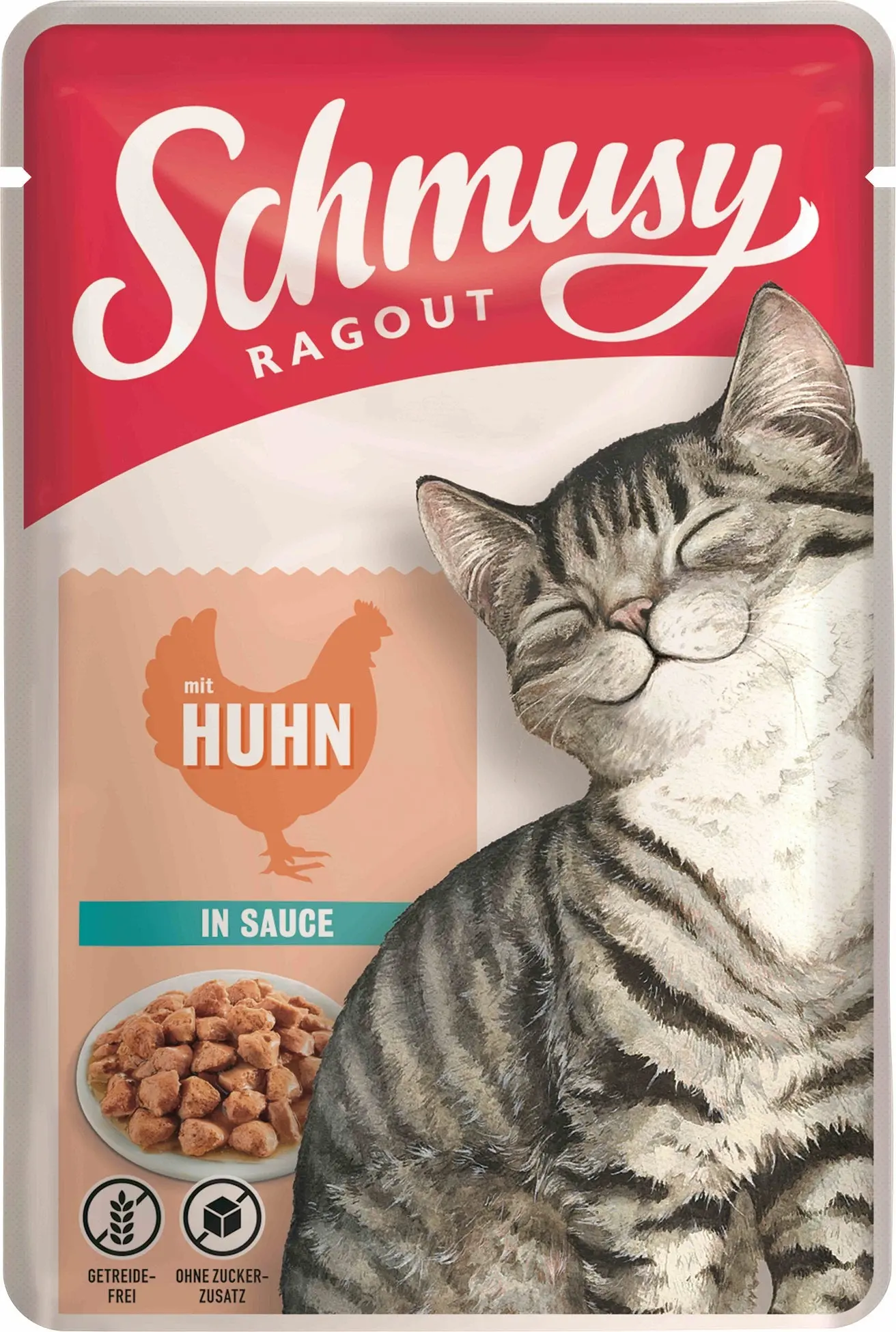 SCHMUSY Ragout Plic pentru pisici, Pui in sos 100g