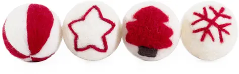 ROSEWOOD Jucarie pentru pisici Bile festive, editie Craciun, 4buc/set