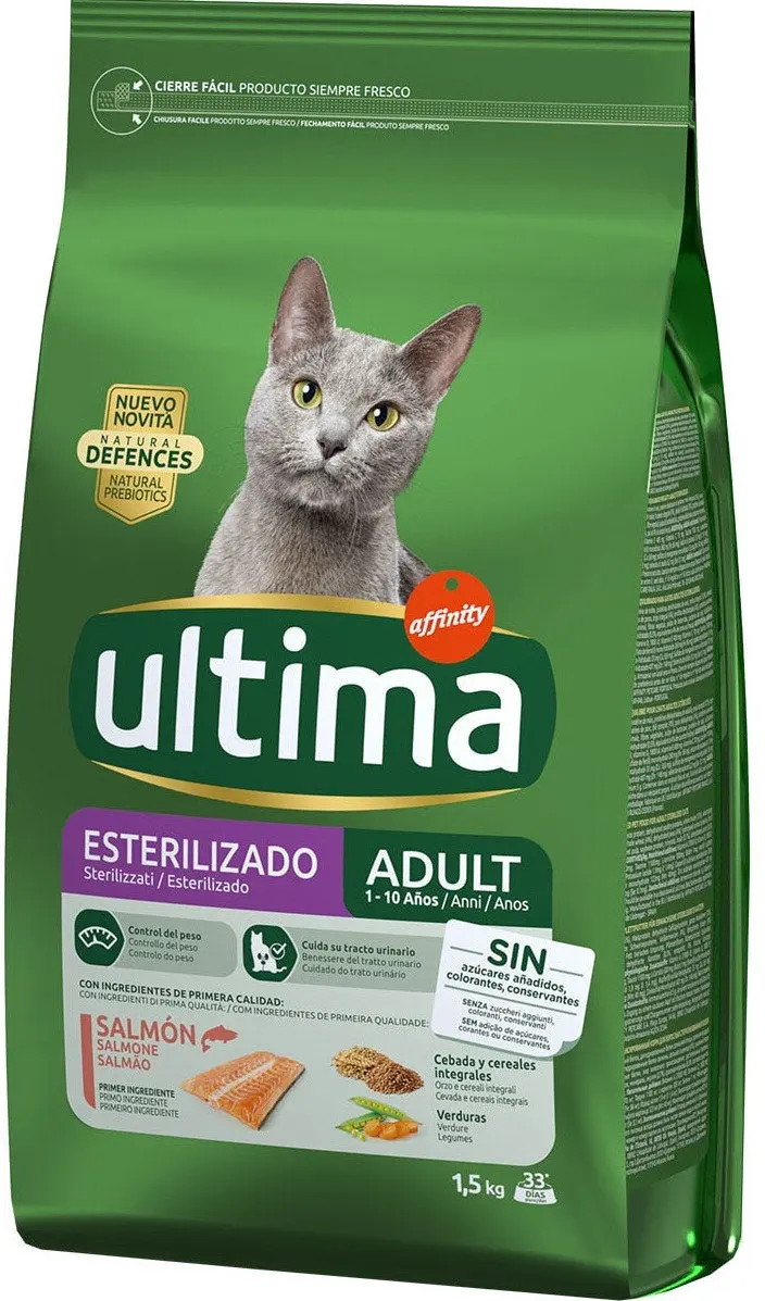 ULTIMA Hrana uscata pentru  pisici Sterilizate, cu Somon 1,5kg