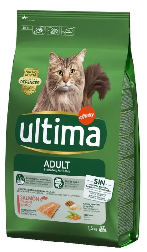 ULTIMA Hrana uscata pentru pisici, cu Somon si Orez 1,5kg