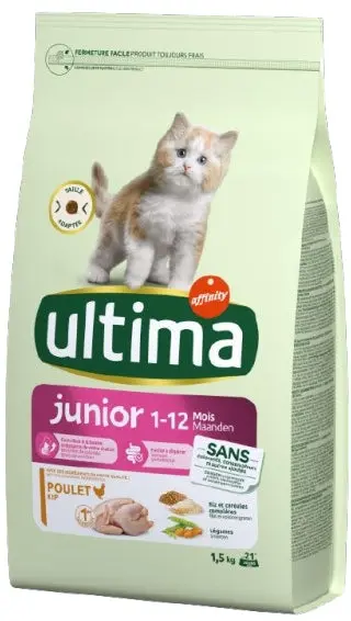 ULTIMA Hrana uscata pentru pisicute, JUNIOR, cu Pui 1,5kg