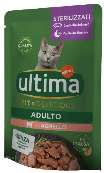 ULTIMA Plic hrana umeda pentru pisici Sterilizate, cu Miel 85g