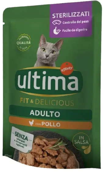 ULTIMA Plic hrana umeda pentru pisici Sterilizate, cu Pui 85g