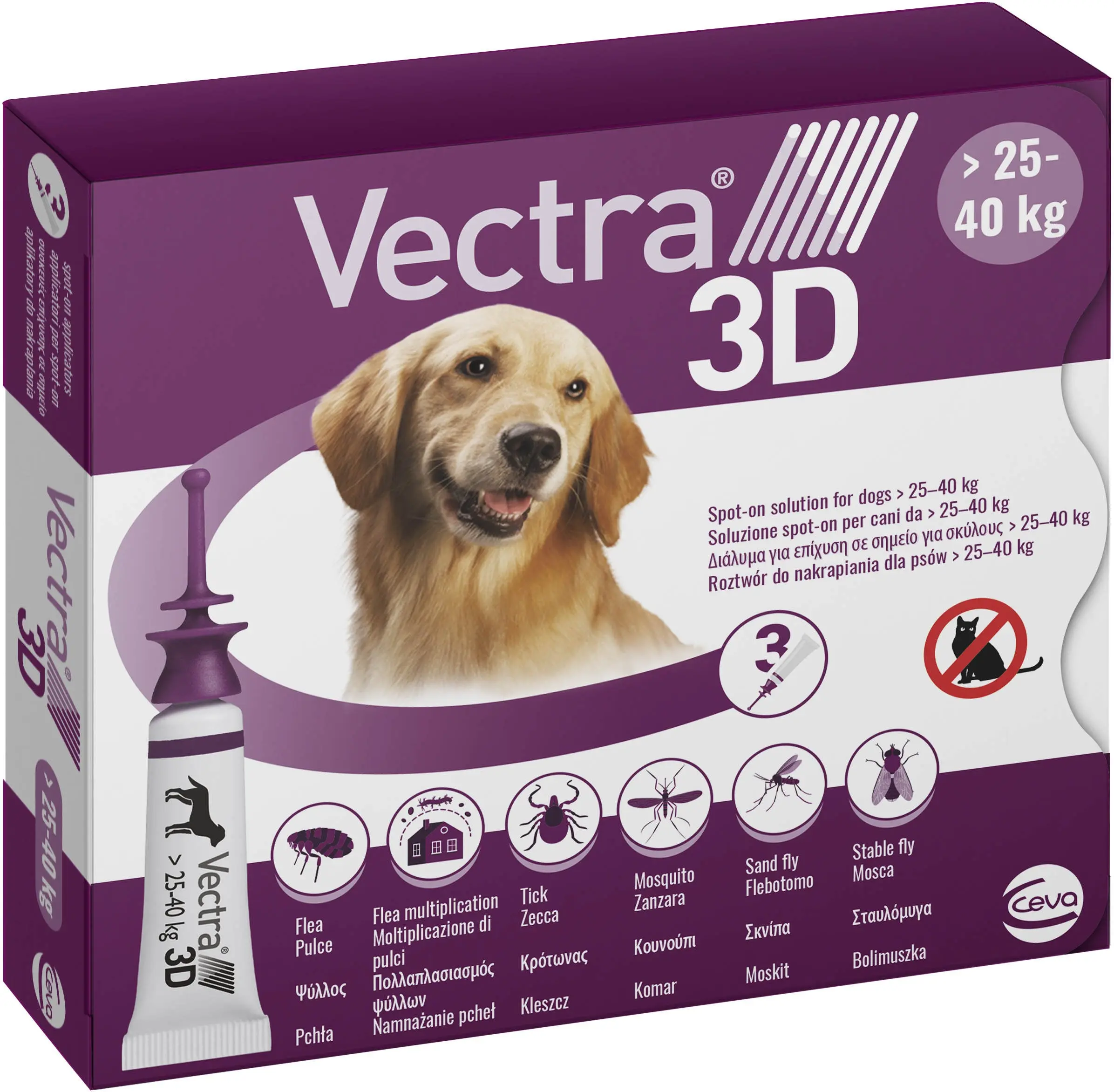 VECTRA 3D Solutie antiparazitara XL pentru caini intre 25-40 kg, 1 pipeta