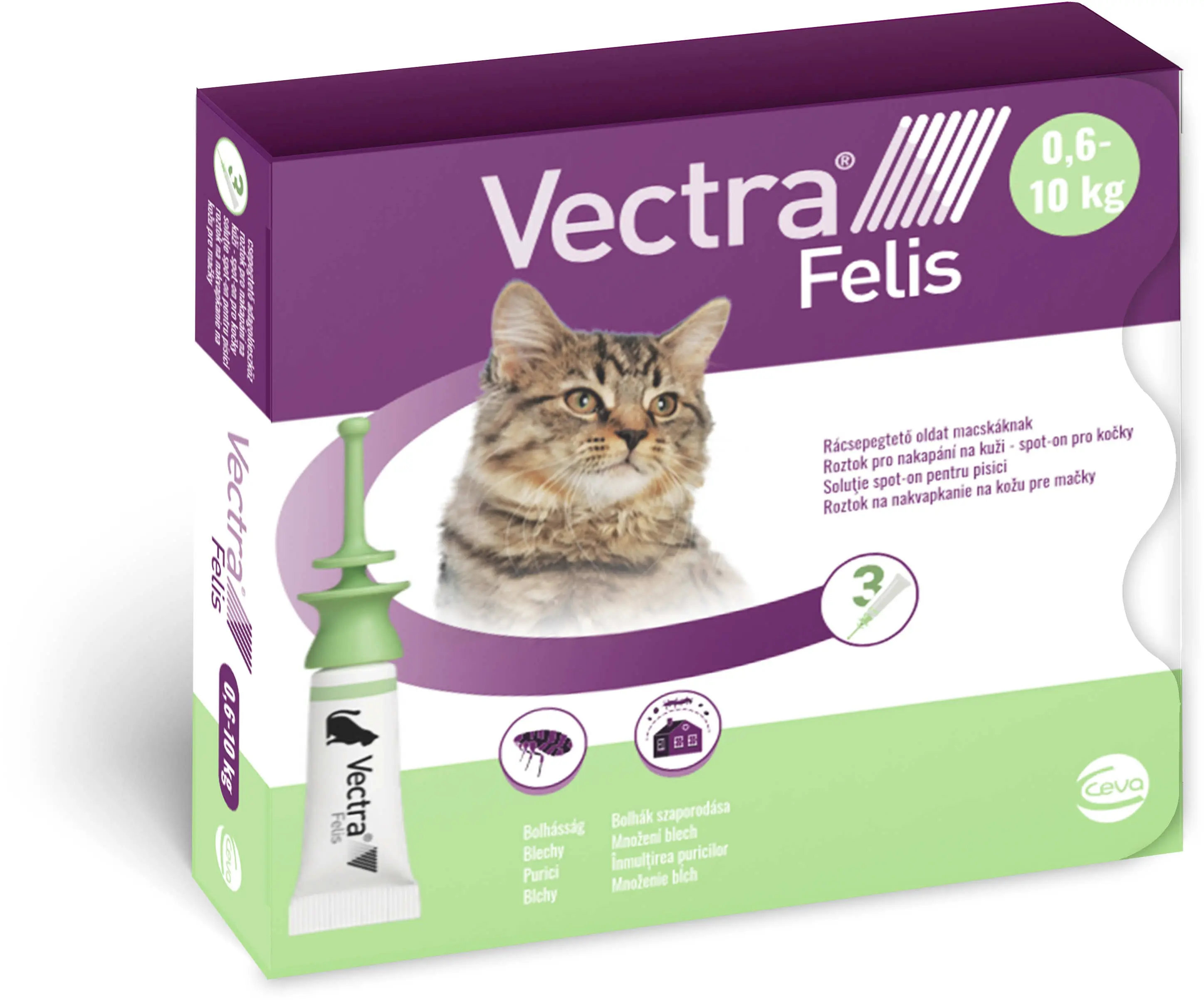 VECTRA FELIS Solutie antiparazitara pentru pisici intre 0,6-10 kg, 1 pipeta