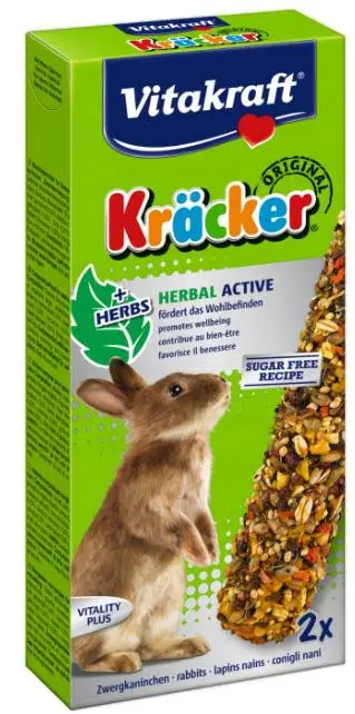 VITAKRAFT Baton pentru iepuri pitici, cu ierburi aromatice, 2 bucati, 112g