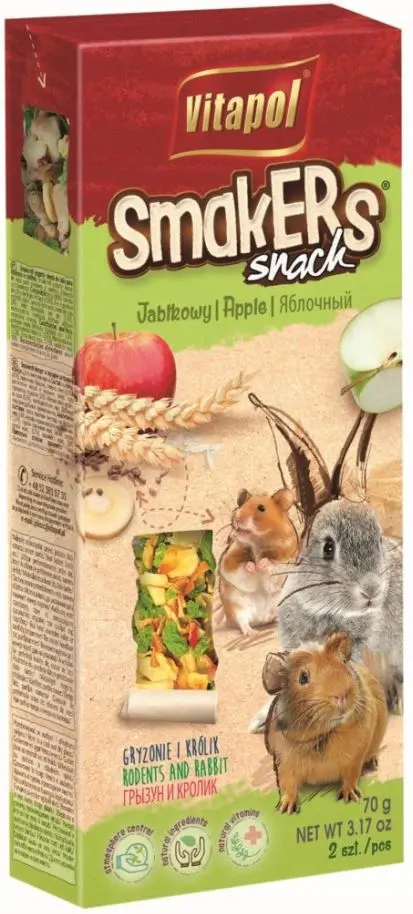 VITAPOL Smakers Snacks pentru rozatoare Mar, 2 bucati, 90g