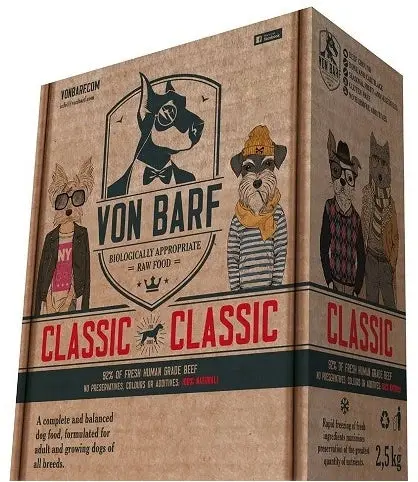 VON BARF Classic, hrana cruda congelata pentru cain