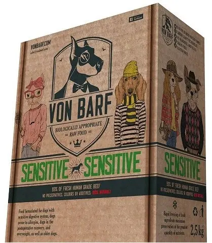 VON BARF Sensitive, hrana cruda congelata pentru caini