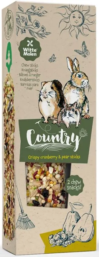 WITTE MOLEN Country Baton pentru rozatoare, cu Afine si Pere 110g