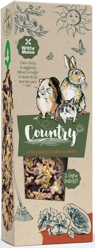 WITTE MOLEN Country Baton pentru rozatoare, cu Papaya si Hibiscus 110g