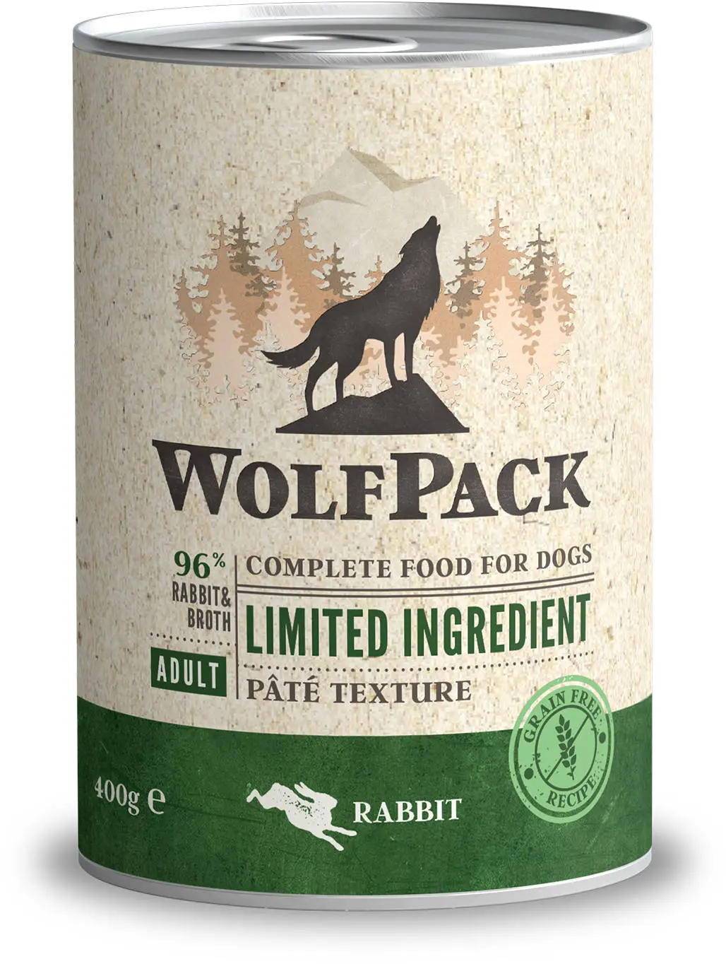 WOLFPACK Conserva pentru caini, cu numar limitat de ingrediente, Iepure