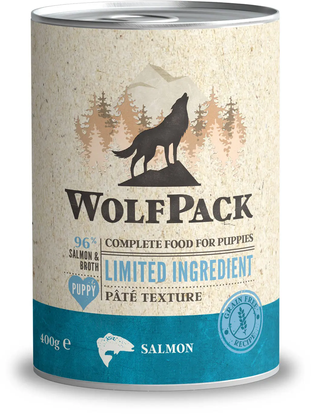 WOLFPACK Conserva pentru PUPPY, cu numar limitat de ingrediente, Somon