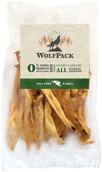 WOLFPACK Recompensa pentru caini, Urechi de Iepure, 15 bucati 180g