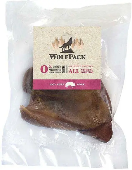 WOLFPACK Recompensa pentru caini, Urechi de Porc iberic, 2 bucati 100g