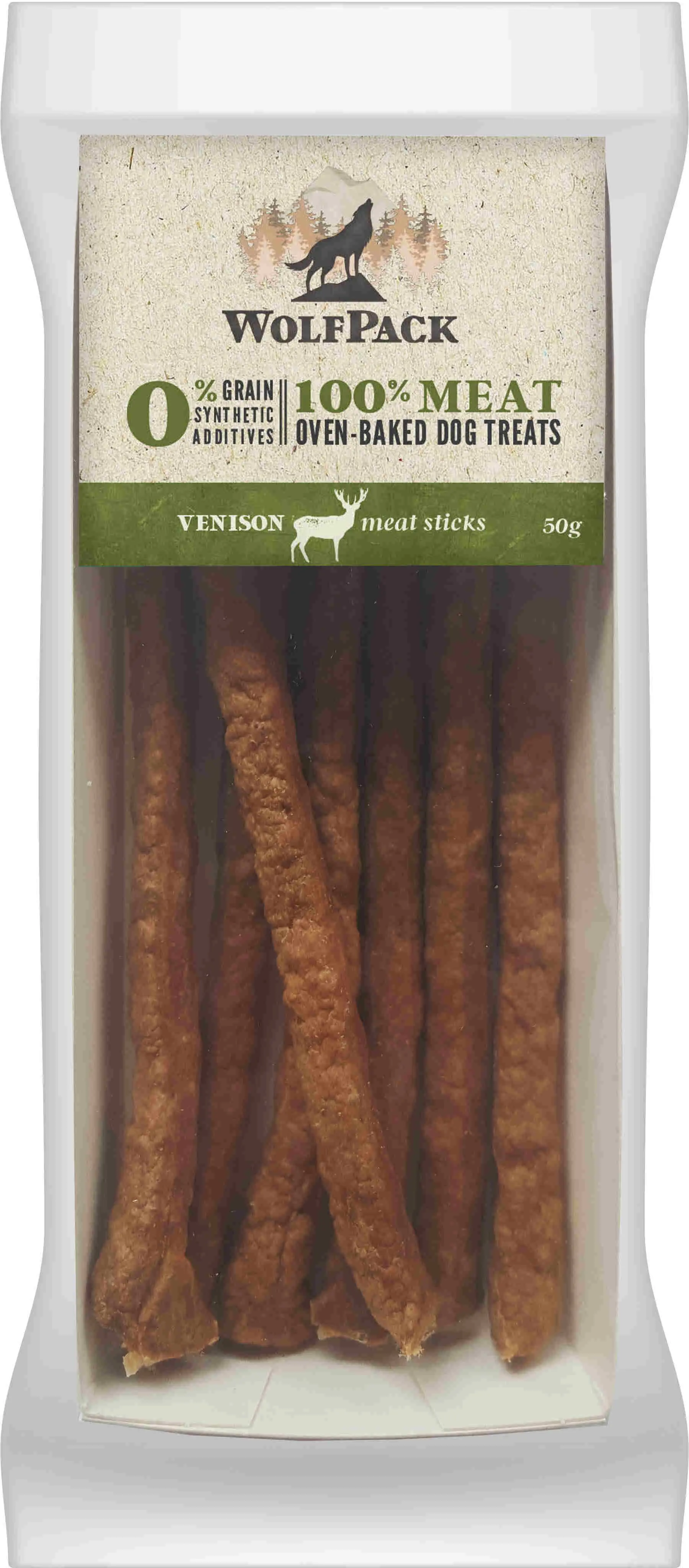 WOLFPACK Recompensa pentru caini, meat sticks cu 100 % vanat 50g
