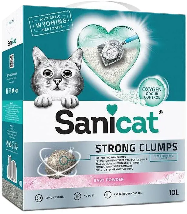 SANICAT Clumping Nisip pentru pisici Strong Clumps, bentonita 10L/10,85kg