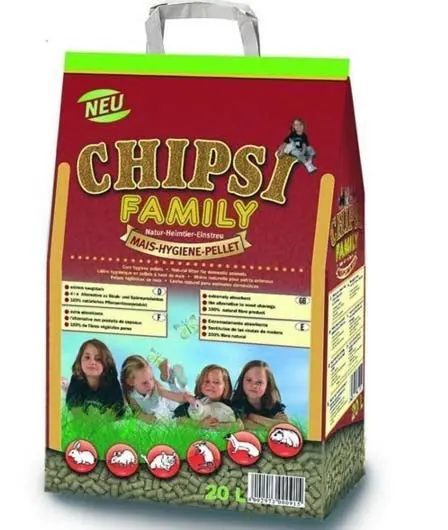 CHIPSI Family Asternut pentru rozatoare si pasari, din porumb 20L/12kg