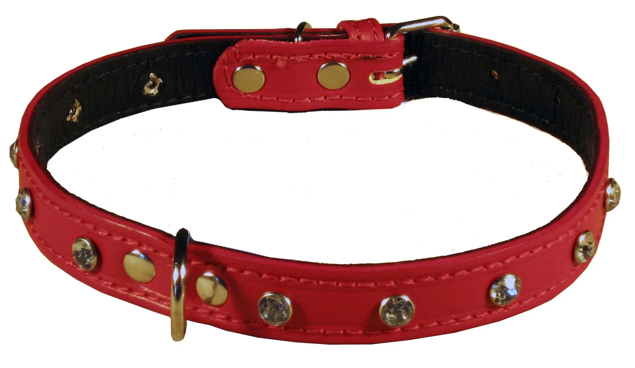 TRUSINA Zgarda din piele pentru caini, cu pietre