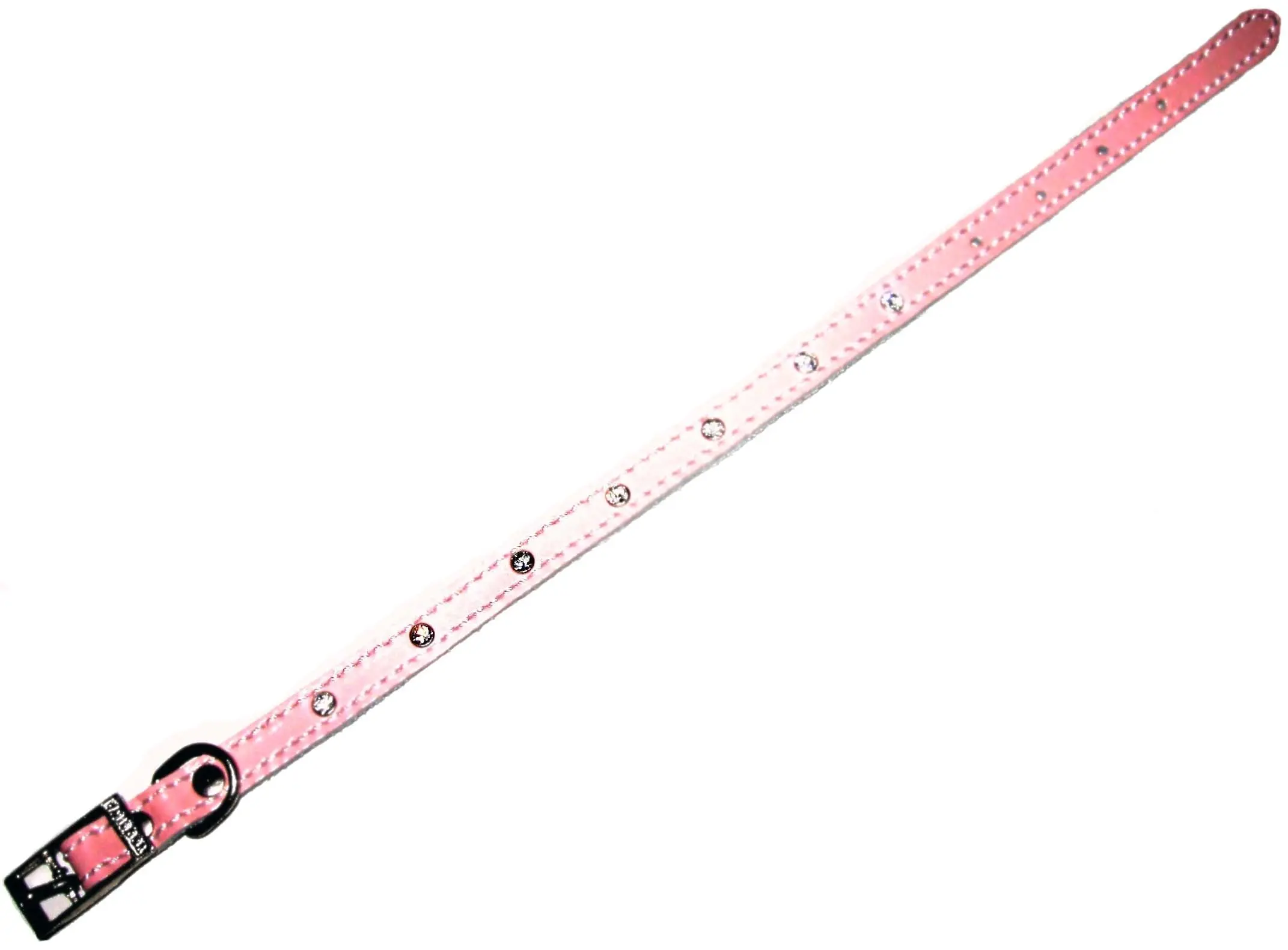 TRUSINA Zgarda din piele pentru pisici, cu aplicatii de zircon 10mm/30cm